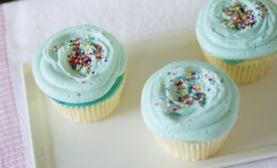 Blue Marbled Cupcakes