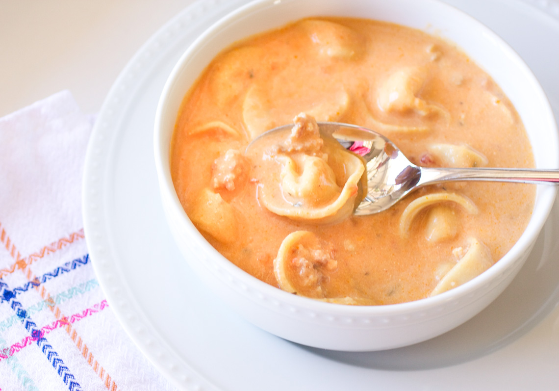 Tuscan Sausage and Tortellini Soup